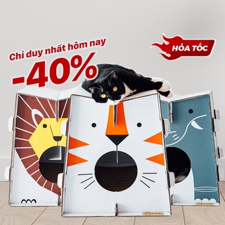 Nhà Giấy Cho Mèo Kèm Cào Móng Mèo [Hàng Cao Cấp]
