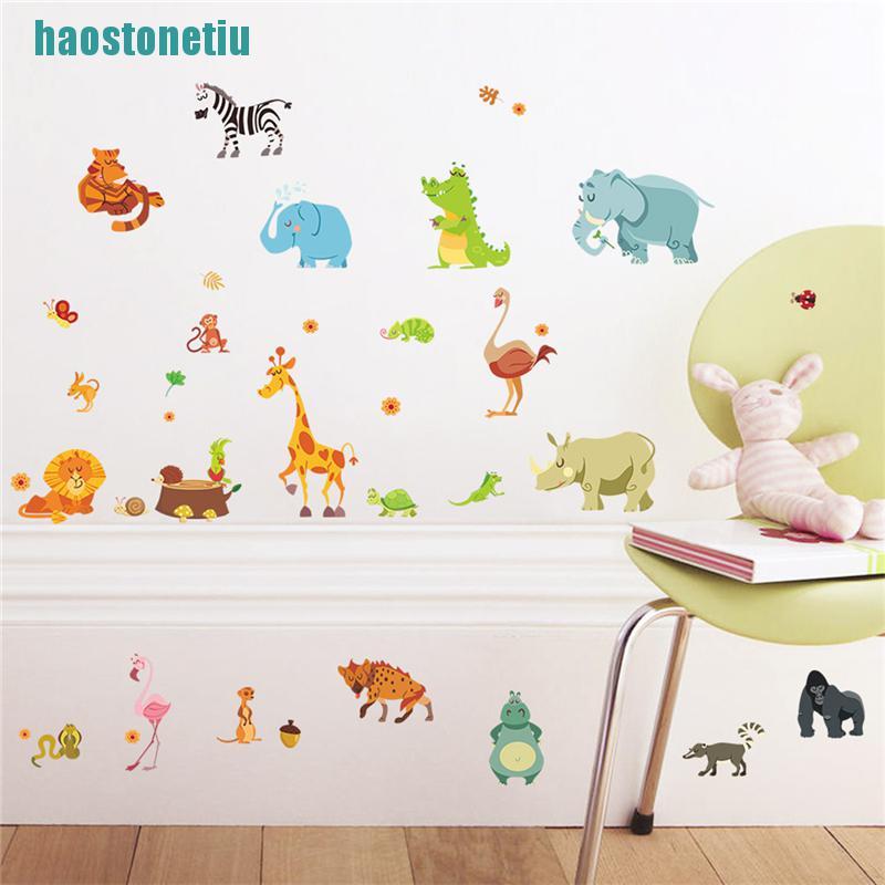 Sticker Dán Tường Hình Động Vật Dễ Thương Bắt Mắt