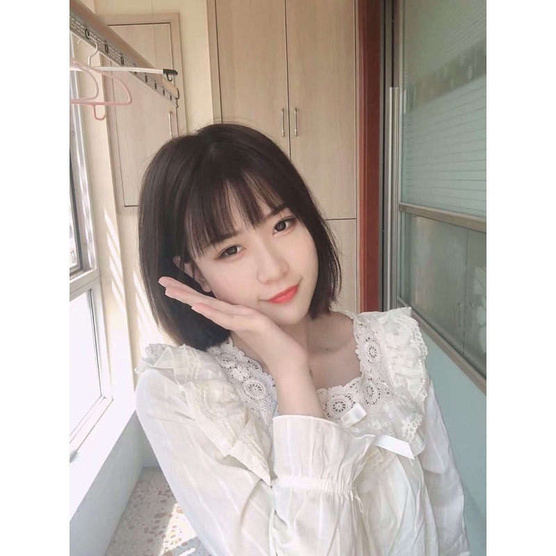 Đồ ngủ cao cấp ren viền cổ (có ảnh thật) - Sẵn 2 màu | BigBuy360 - bigbuy360.vn