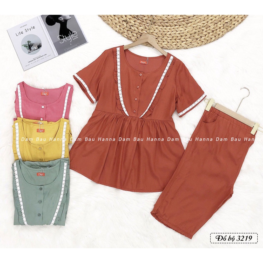 [SIZE 40-60KG] Đồ bộ lửng bầu và cho bé ty vải lụa cao cấp thoáng mát có lưng thun điều chỉnh vải mềm mát