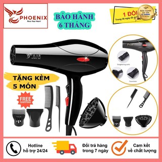 Máy Sấy Tóc, Tạo Kiểu Tóc Deliya2200W 2 Chiều Kèm Bộ Phụ Kiện 5 Món, Thích Hợp Cho Mọi Loại Tóc - Bảo Hành 6 Tháng