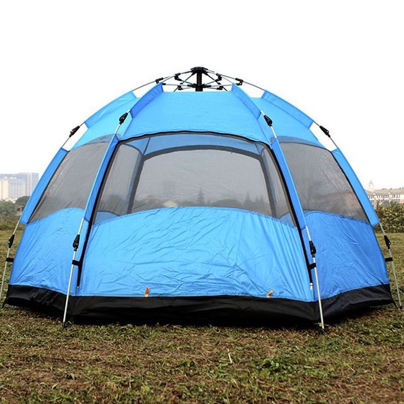 [Dày dặn 2 lớp] Lều cắm trại Riocamping 4-6 người lều tự bung 2 lớp chống UV