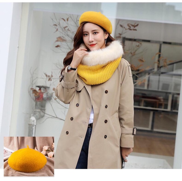 Mũ nồi beret có dây rút chất đẹp