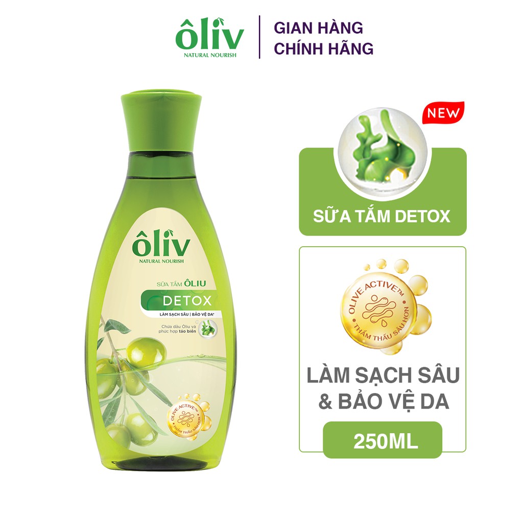 Combo Sữa Tắm Ôliv Sáng Da 650ml + Sữa Tắm Ôliv Detox 250ml