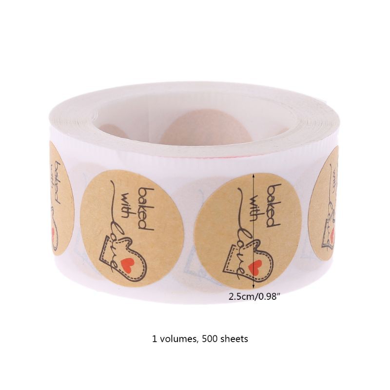 Cozyx Cozyx 500pcs With Love Paper Sticker Adhesive Baking Label