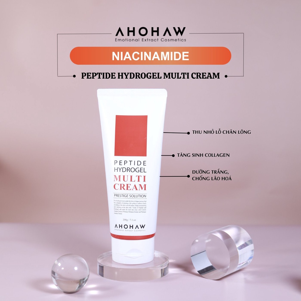 Kem đỏ  Peptide Hydrogel Ahohaw , Kem đa chức năng cung cấp dưỡng chất, phục hồi chống lão hóa