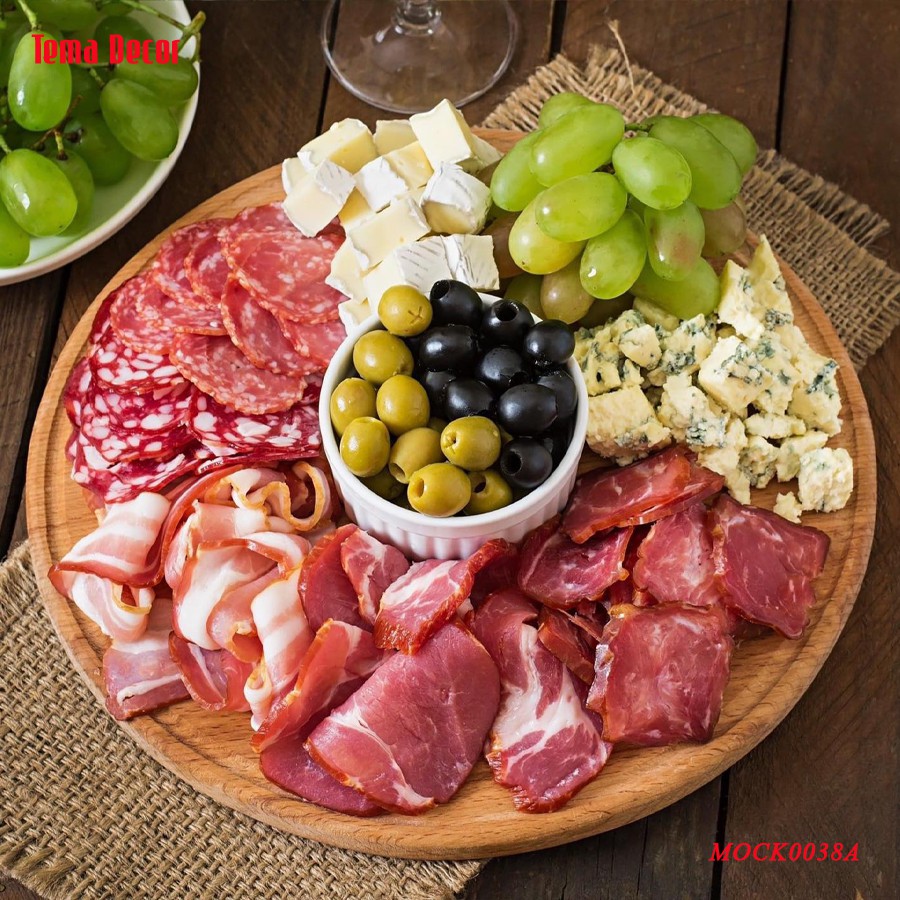 Khay gỗ decor Tema - Khay gỗ đựng đồ ăn gỗ đỏ hình tròn siêu xinh size to | BigBuy360 - bigbuy360.vn