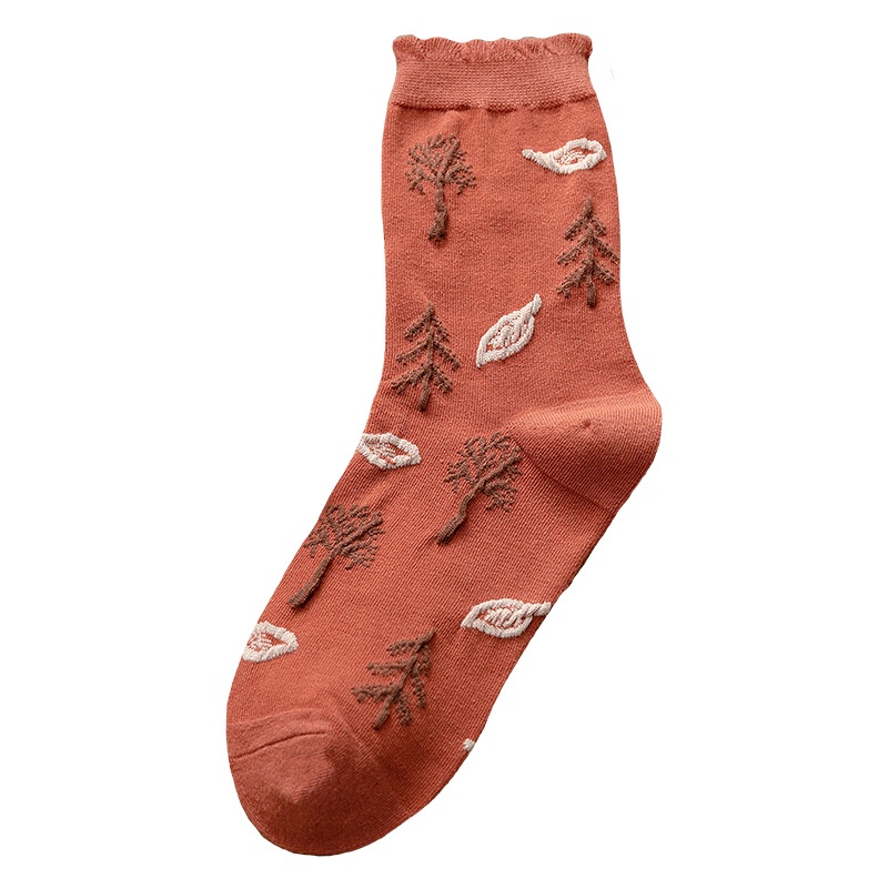 Vớ Dệt Kim Cổ Vừa In Họa Tiết Hoạt Hình Đơn Giản Phong Cách Nhật Bản Cho Nữ