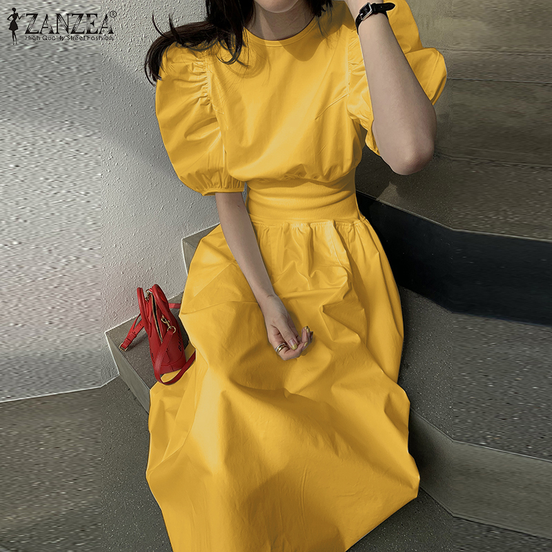 Đầm ZANZEA Tay Ngắn Kiểu Dáng Cổ Điển Thời Trang Cá Tính Cho Nữ | BigBuy360 - bigbuy360.vn