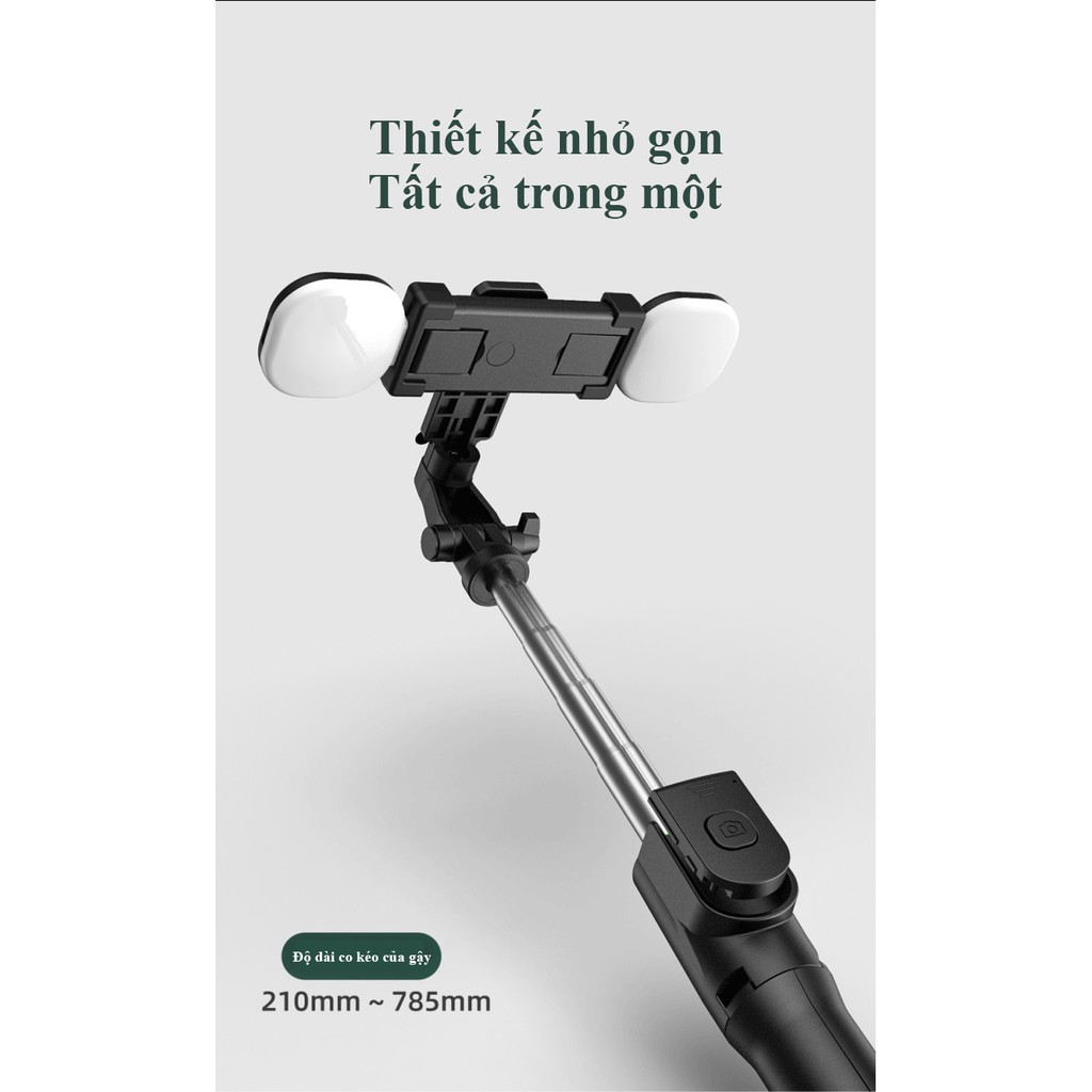 Gậy Tự Sướng chụp hình Avohero L-01 cây chụp ảnh có chân đứng và 2 đèn LED hỗ trợ livestream | BigBuy360 - bigbuy360.vn
