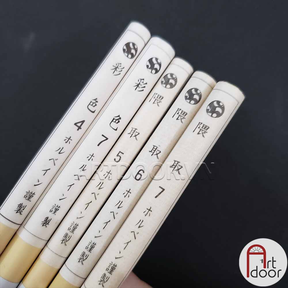 [ARTDOOR] Cọ vẽ đầu Tròn màu nước HOLBEIN lông Hươu Nhật Bản