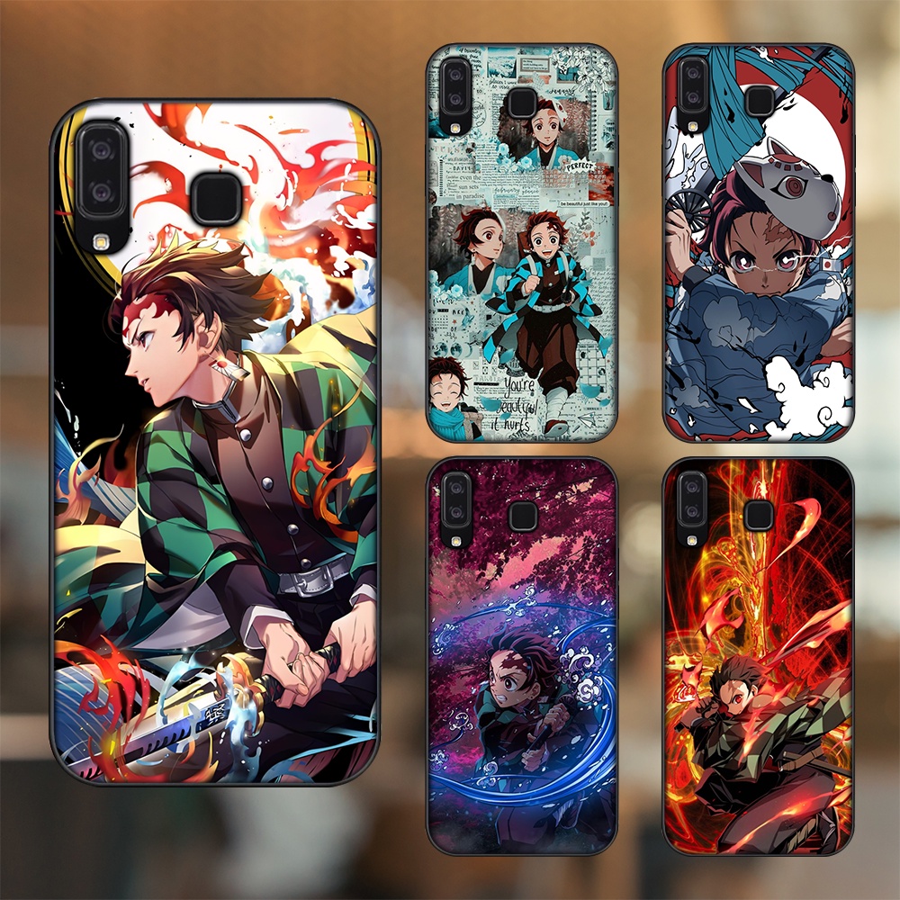 Ốp lưng Samsung A8 Star viền đen in hình Tanjiro Kimetsu No Yaiba