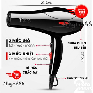 Máy sấy tóc tạo kiểu deliya công suất lớn 2200w kèm bộ 5 phụ kiện
