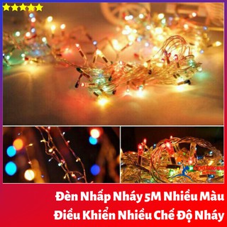 Đèn nhấp nháy 5m nhiều màu led trang trí noel giáng sinh, năm mới, tiệc cưới ánh sáng sáng đều