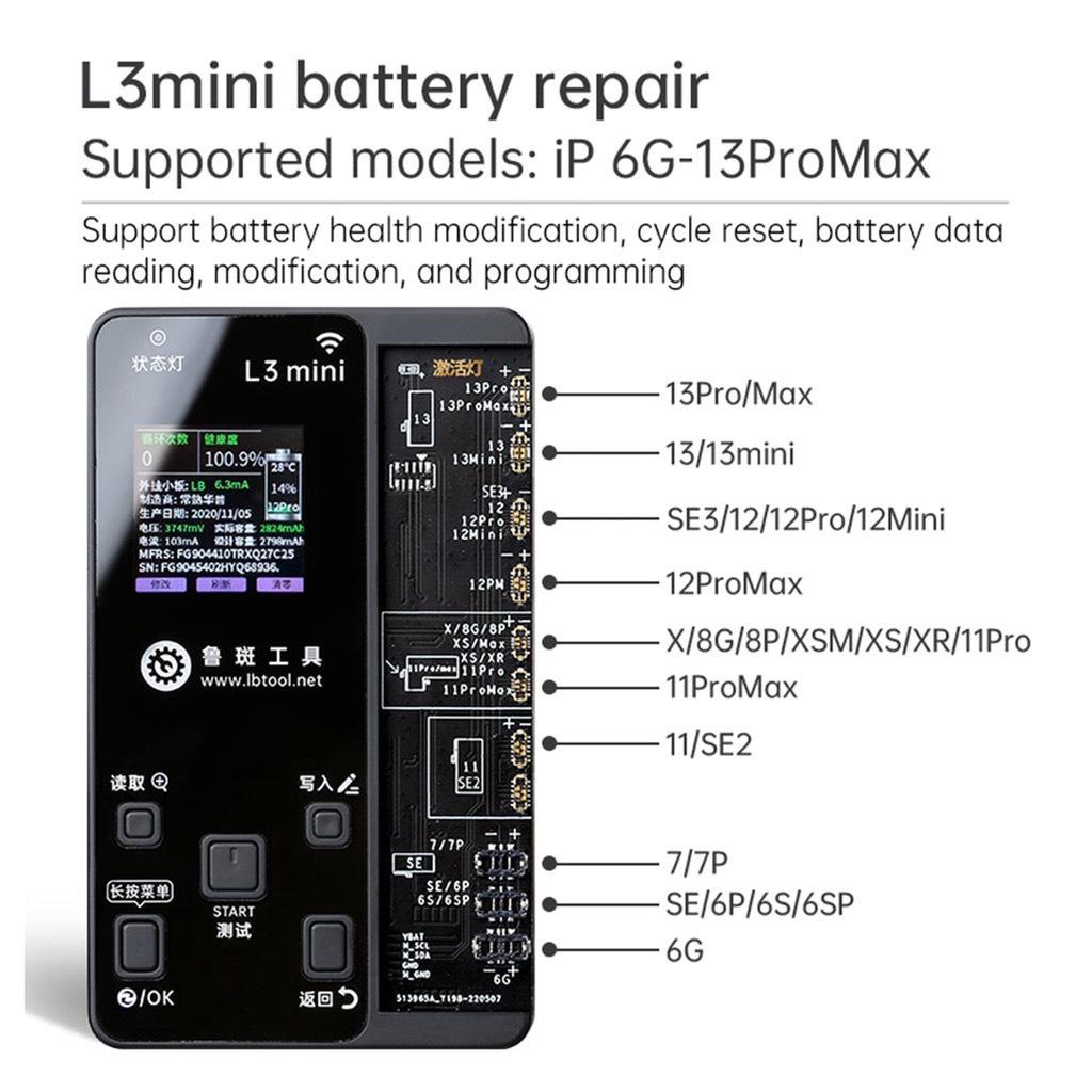 Đế Luban L3 Mini fix Pin/ Truetone/ Face/ Cảm biến