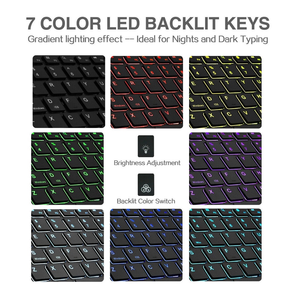 Bàn Phím Bluetooth Không Dây 10 Inch Có Đèn LED Cho Lenovo Xiaoxin Pad 2022 10.6 11 11.5 12 M10 Plus 3rd 2nd 10.3 M10 HD 2nd M10 FHD Tab P11 Plus P12