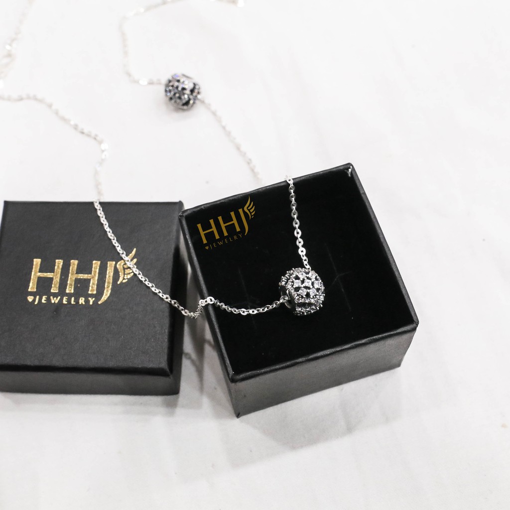 Dây chuyền charm cầu trắng đính đá - HHJ - Bạc S95