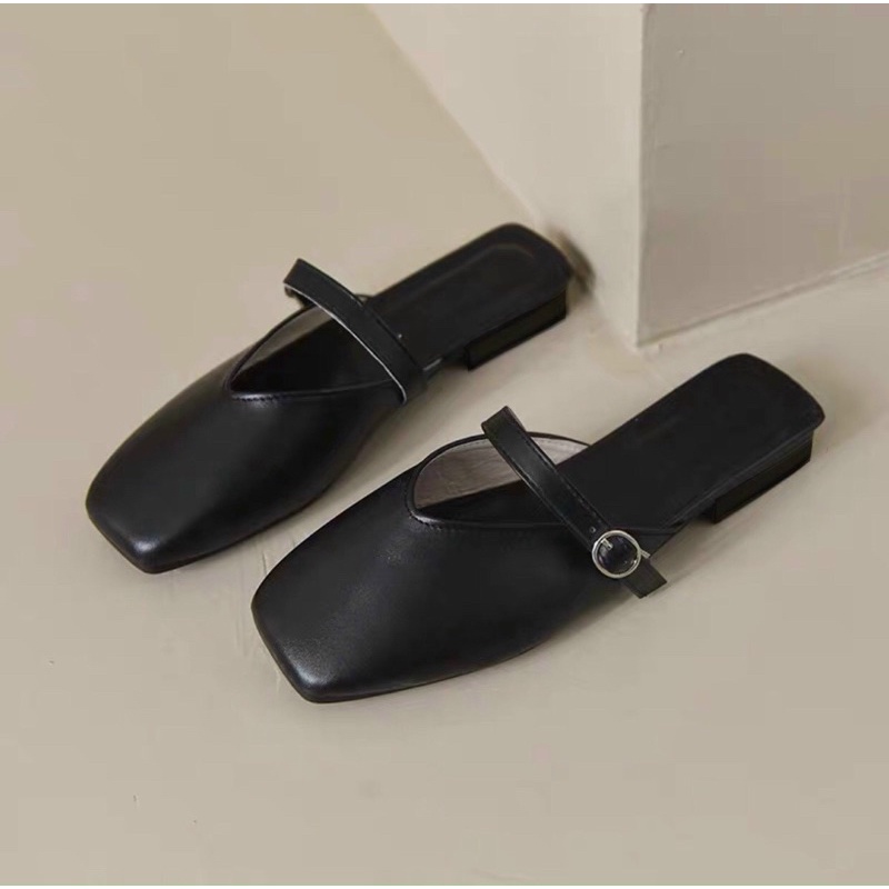 Sục bệt nữ quai ngang đế bằng mũi vuông  siêu nhẹ êm chân vnxk rẻ đẹp thời trang