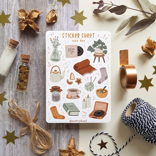 Sticker Sheet - Cozy Day⭐ Chuyên dán sổ | Bullet Journal Stickers, Sticker Chủ Đề Season