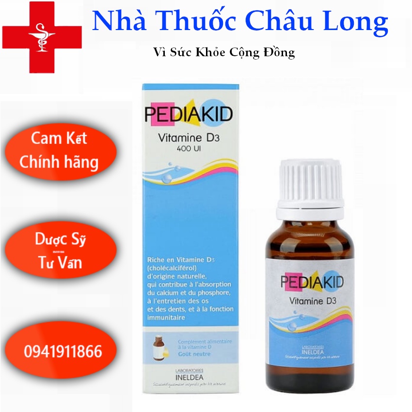 Vitamin D3 Cho Trẻ Sơ Sinh Pediakid D3 Lọ 20ml