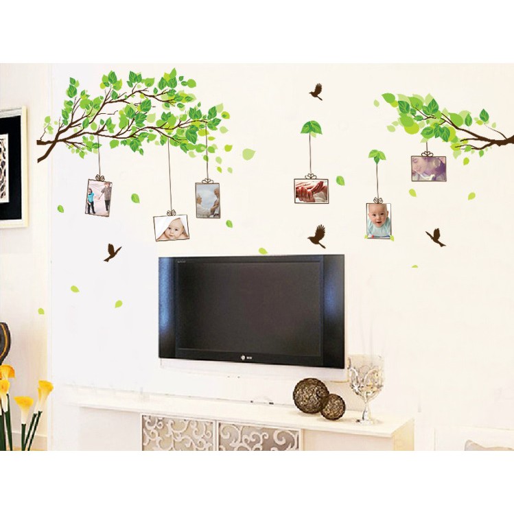 Decal dán tường Cành treo ảnh - khung ảnh dán tường trang trí phòng ngủ AmyShop