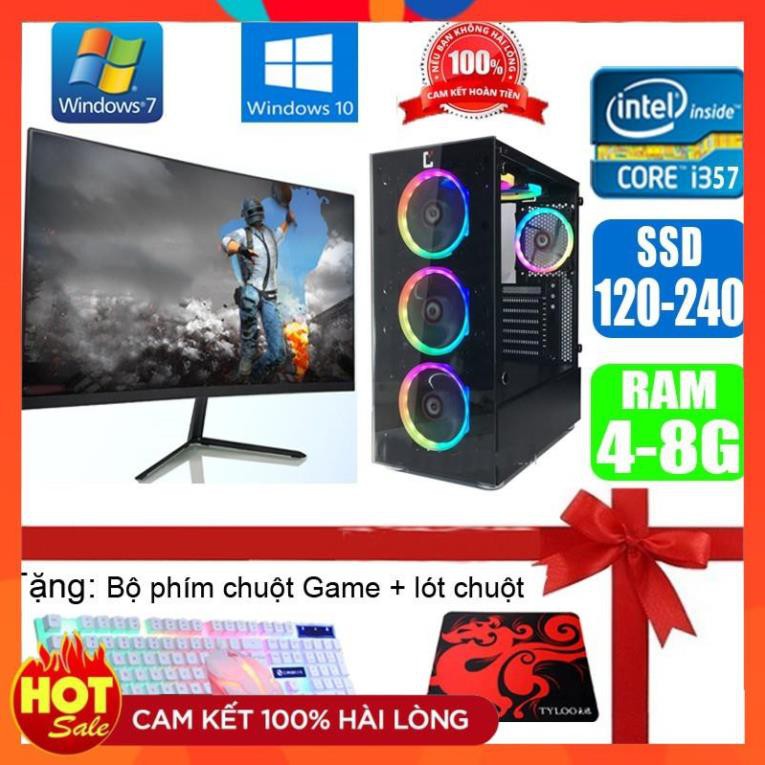 Bộ máy tính PC Game + Màn cong FullHD 24 inch i7 /i5 /i3 chơi PUBG mobile, PUBG lite, LOL, CF đột kích, Fifa, Cs + Quà | BigBuy360 - bigbuy360.vn