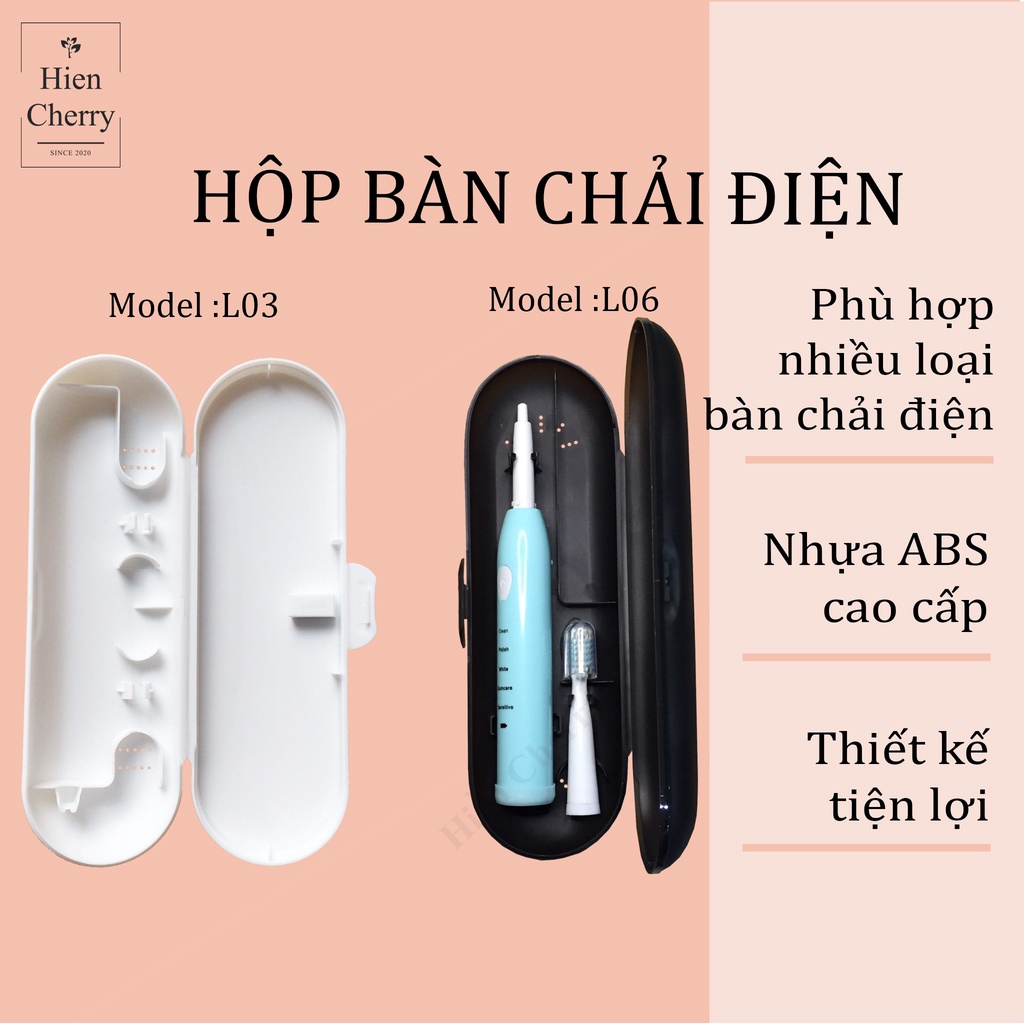 Hộp đựng bàn chải điện nhỏ gọn tiện lợi, dùng đựng 1 thân và 2 đầu bàn chải