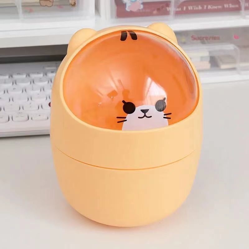 Thùng rác mini để bàn cute hình gấu(tặng kèm sticker)