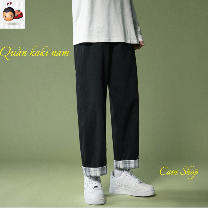 Quần kaki nam nữ ống rộng suông unisex phong cách Hàn Quốc Cam shop - HÀNG MỚI VỀ