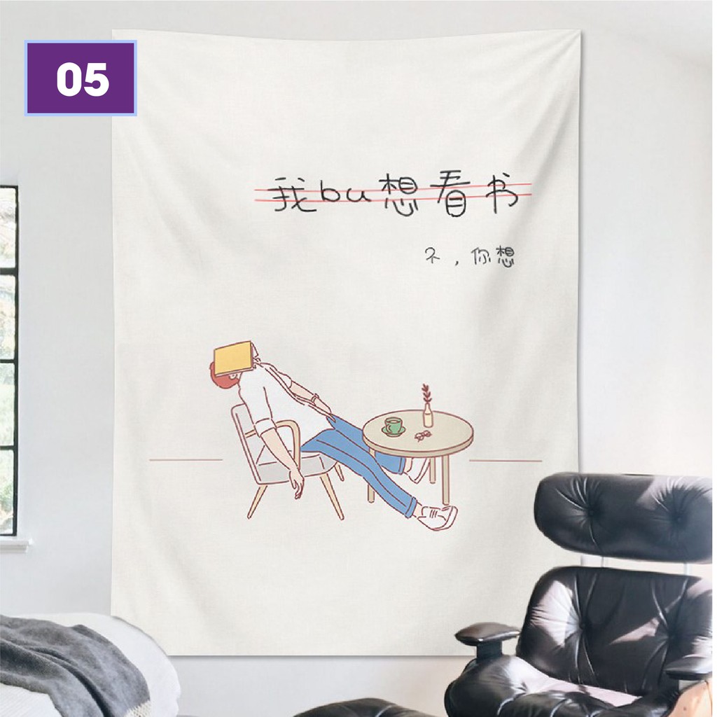 [RẺ - SẴN] Tặng kèm móc treo -  Thảm tranh treo tường trang trí Nhật Bản - Wall Tapestry 1m3x1m5