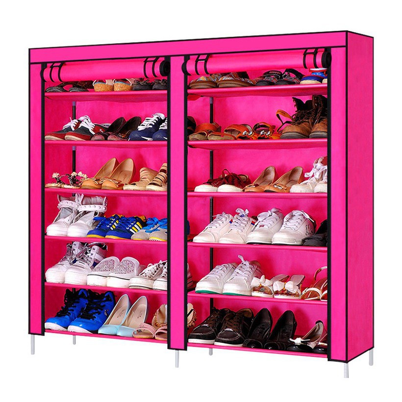 Tủ vải để giầy dép, quần áo đa năng 7 tầng 12 ngăn (nâu) - XẢ HÀNG GIÁ GỐC - BQ4