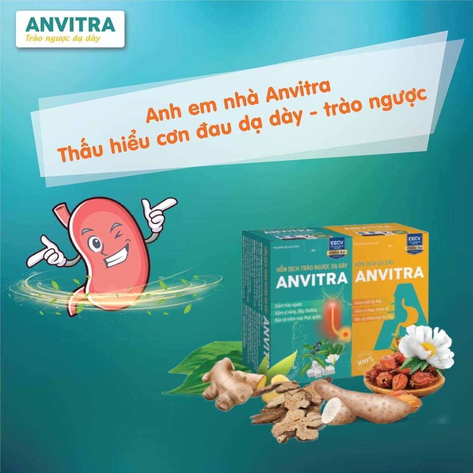 ✅ Hỗn dịch trào ngược dạ dày Anvitra – Giảm acid dạ dày, đầy hơi chướng bụng, ăn không tiêu, trào ngược thực quản