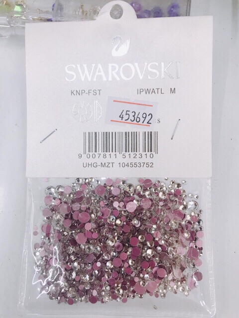 Đá tiệp chân hồng swarovski bịch 1440v mix size