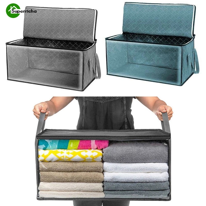 Túi đựng quần áo/ giày dép bằng vải không dệt chống bụi sức chứa lớn có thể gấp gọn tiện lợi