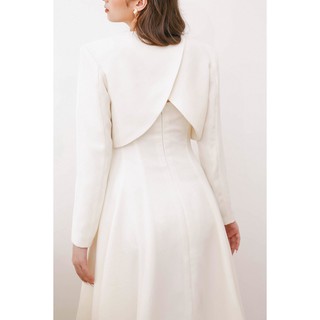 Áo khoác vạt chéo lưng trắng - Cropped Blazer