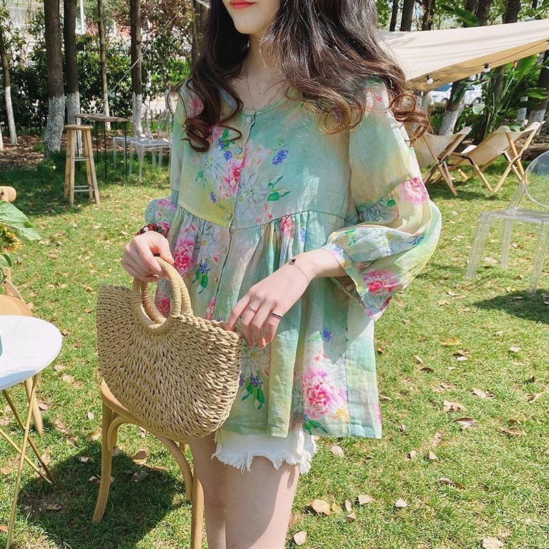 Áo hoa nhẹ (AH03), hàng quảng châu S/XL