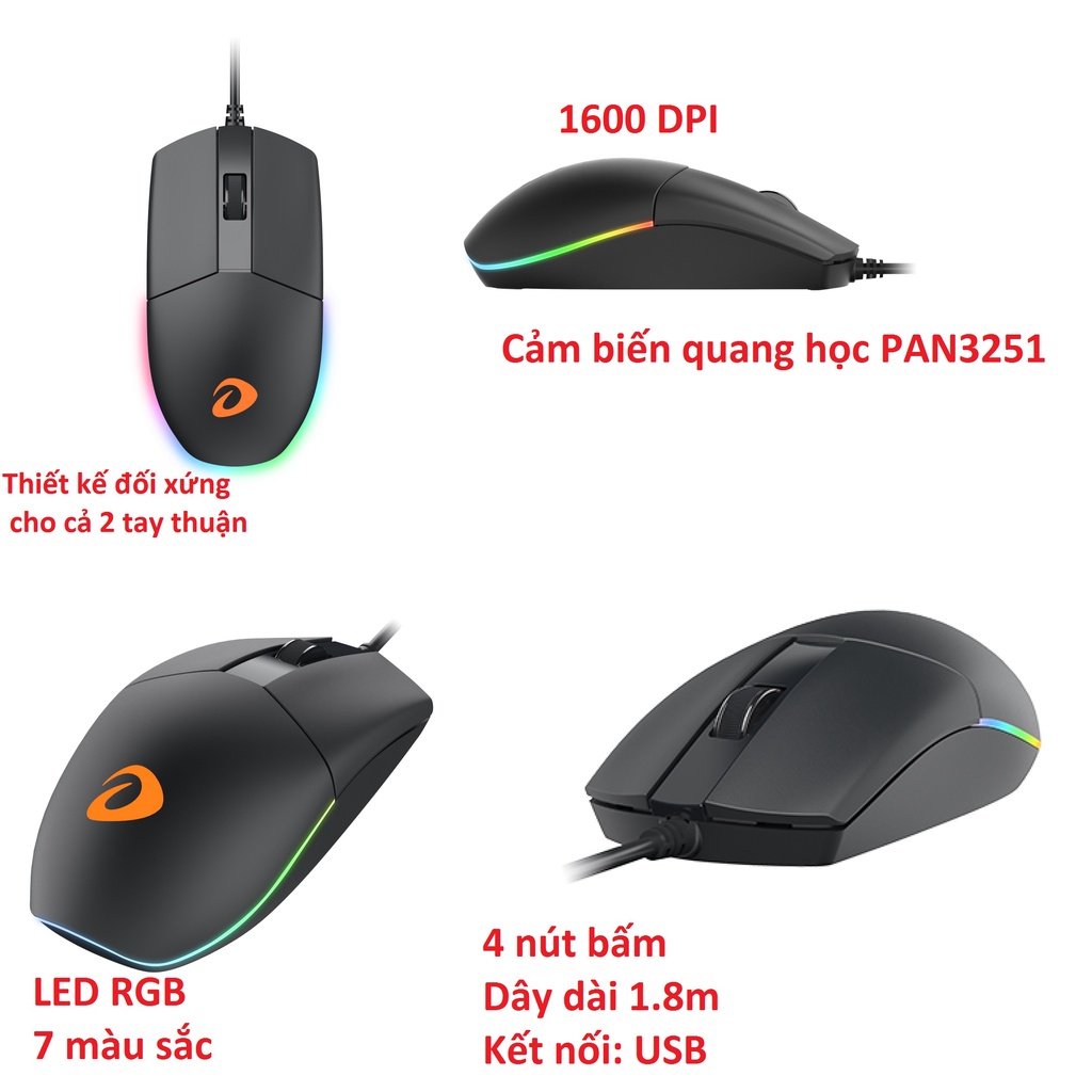 Chuột gaming có dây DareU Vigor LM130S