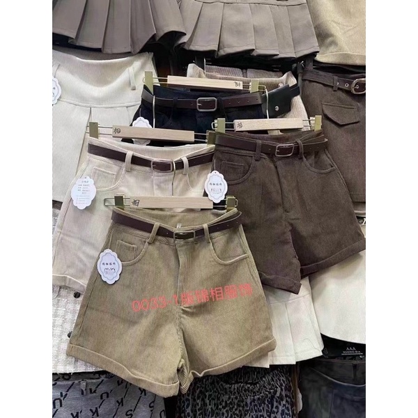 [Ảnh thật/Video ]Sooc Nhung Quảng Châu 0033  thiết kế gân nổi loại xịn đẹp Quần đùi kèm đai Hàn Quốc