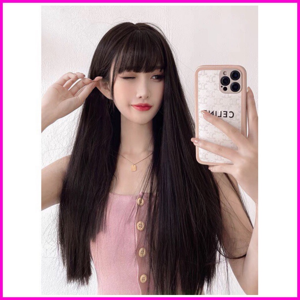 Tóc giả nguyên đầu❤️FREESHIP❤️Tóc giả cả đầu thẳng 8037