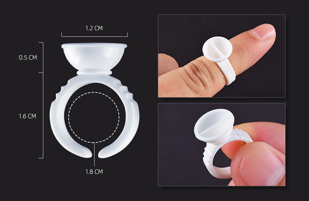 Nhẫn  Đựng Mực Phun Xăm, Keo Nối Mi, Chum Nhẫn Silicon Vàng Bịch 100 Cái