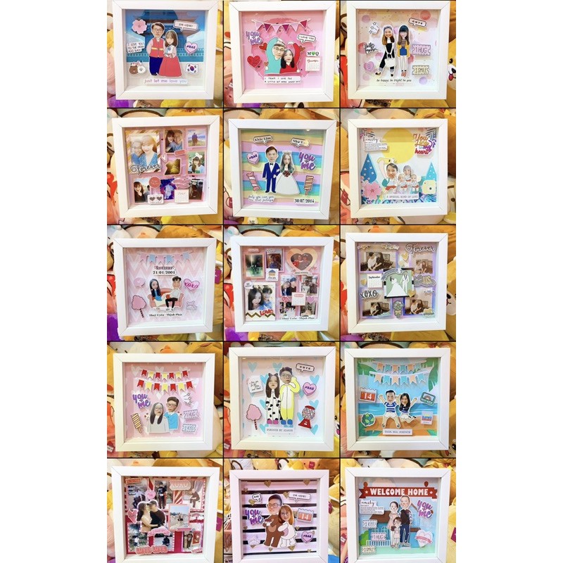 Khung ảnh nổi DIY 23x23 cm - quà tặng siêu xinh