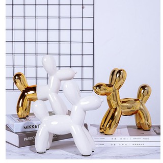 Tượng chú chó bong bóng dog ballon dễ thương hiện đại trang trí kệ sách