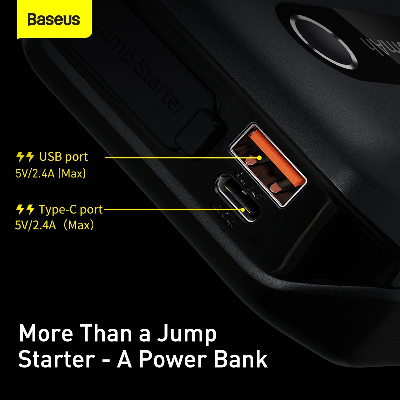 Sạc Dự Phòng 10000mAh 1000A 12V Kích Thước Nhỏ Gọn Hiệu Baseus Dùng Trong Trường Hợp Khẩn Cấp