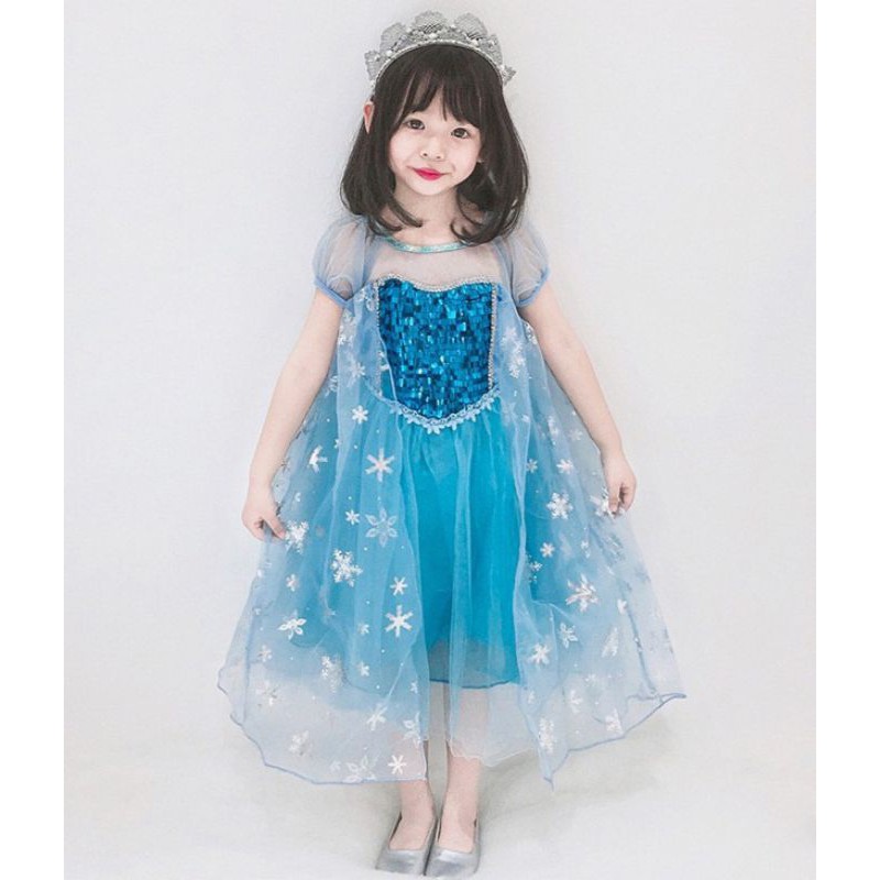 Váy đầm công chúa elsa xinh xắn đáng yêu cho bé gái