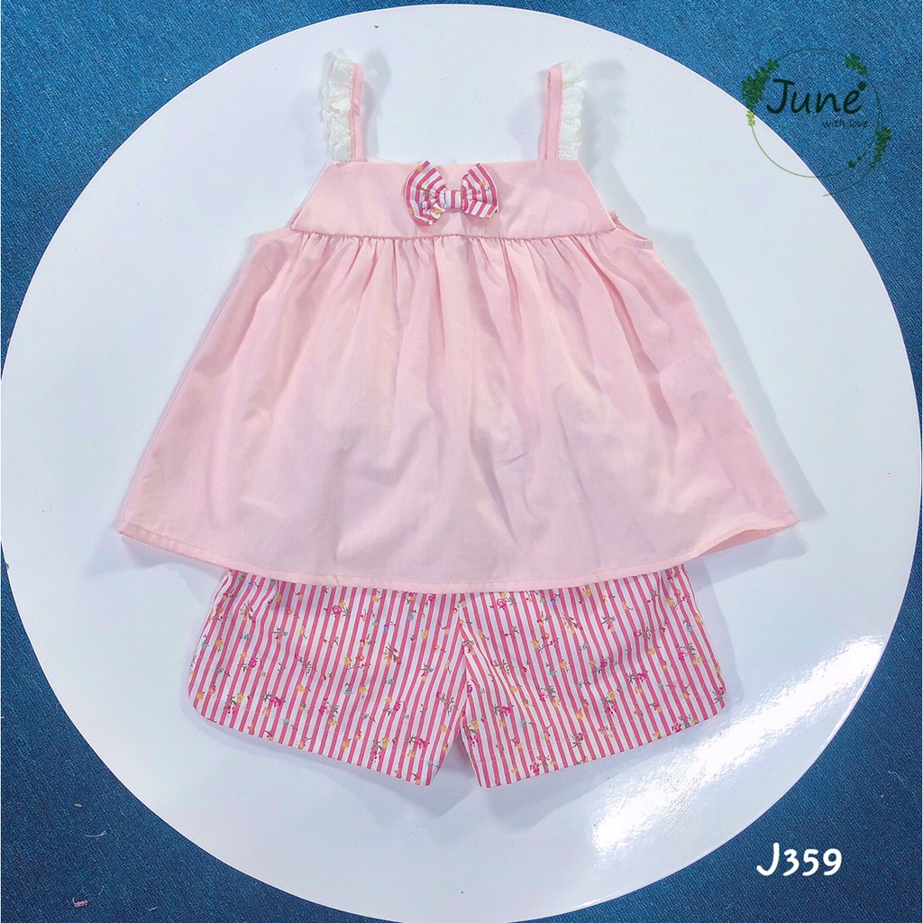 Set bộ màu hồng JUNE TBKS67 hàng thiết kế cho bé gái 2-6 tuổi
