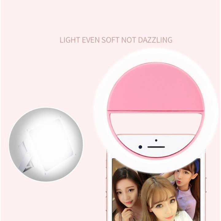 Đèn led 35 bóng kẹp điện thoại hỗ trợ chụp hình selfie, đem đến bức ảnh tươi sáng,  đèn led hình tròn selfie