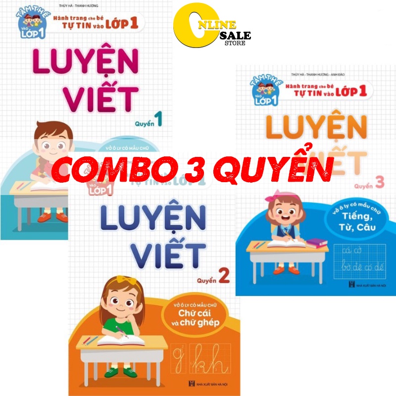 [COMBO 3 QUYỂN] Luyện viết chữ cho bé tự tin vào lớp 1 Khổ to 19x26.5cm