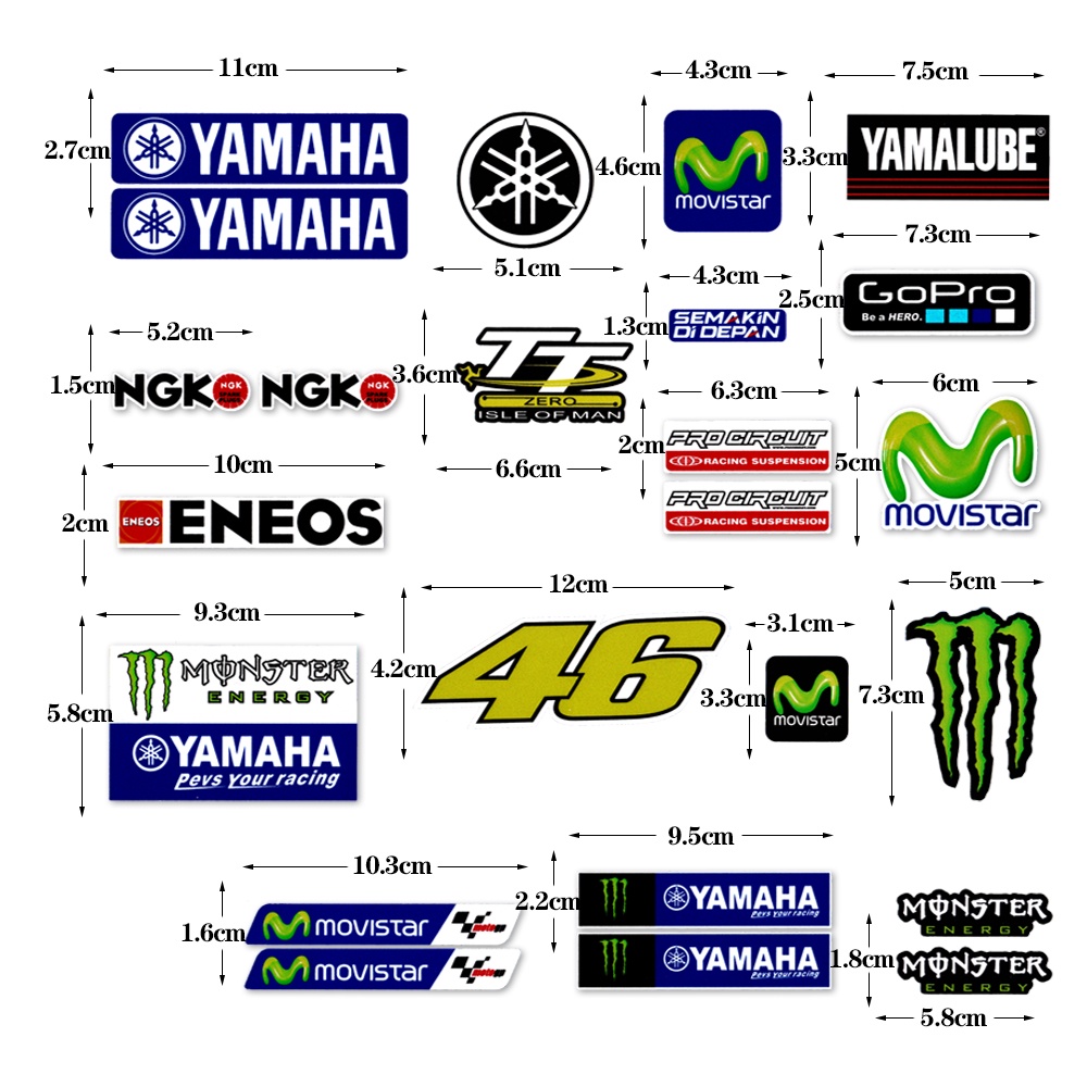 Miếng Dán Logo Phản Quang Trang Trí Kính Chắn Gió Trước Xe Mô Tô Yamaha
