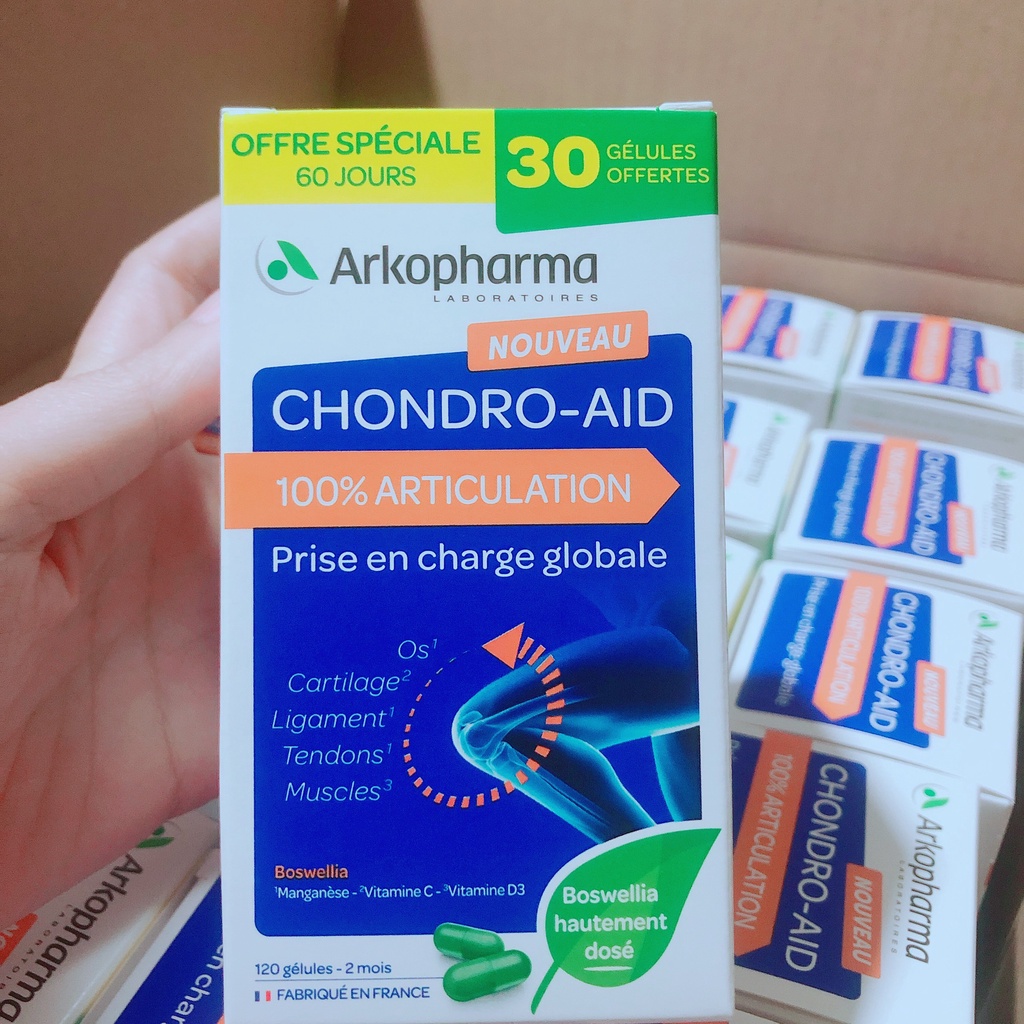 Viên bổ xương khớp Chondro - aid Arkopharma Pháp 120 viên Glucosamine