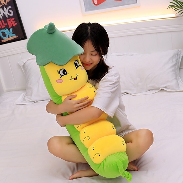 Gấu bông gối ôm sâu đậu cute size 60-120cm cao cấp Joujou mềm mịn dễ thương cho bé